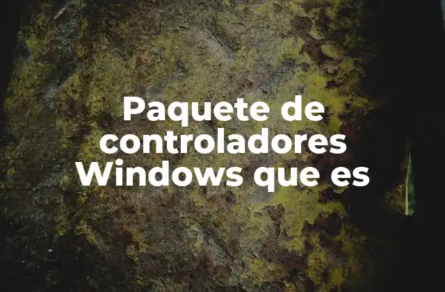 Paquete de Controladores Windows que es