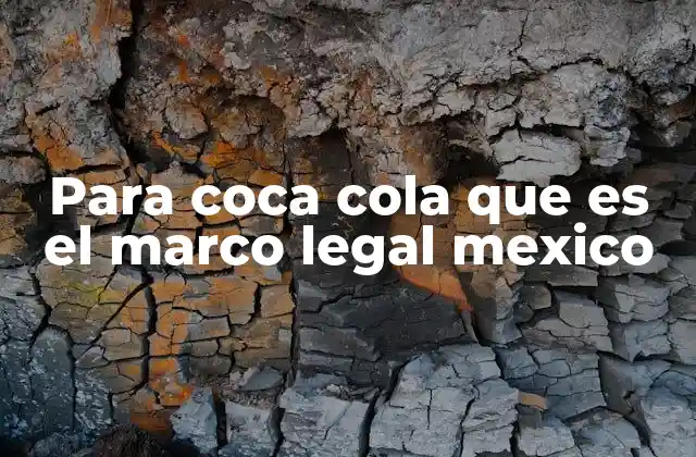 Para Coca Cola que es el Marco Legal Mexico