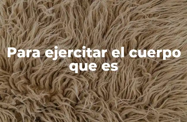 Para Ejercitar el Cuerpo que es