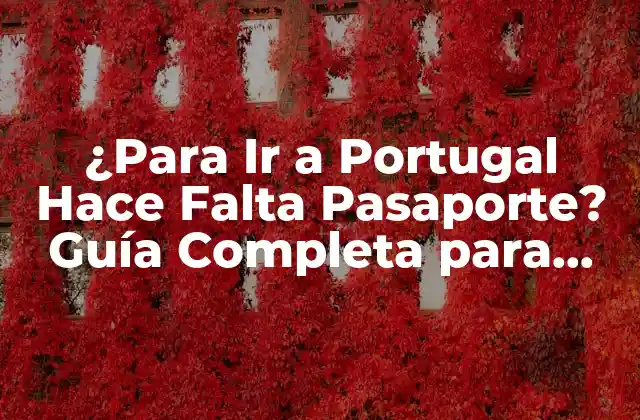 ¿para Ir a Portugal Hace Falta Pasaporte? Guía Completa para Viajar a Portugal