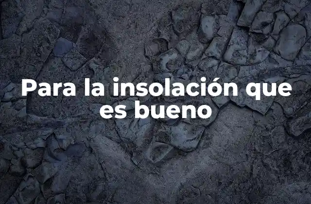 Para la Insolación que es Bueno