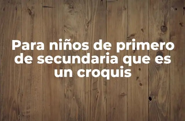 Para Niños de Primero de Secundaria que es un Croquis