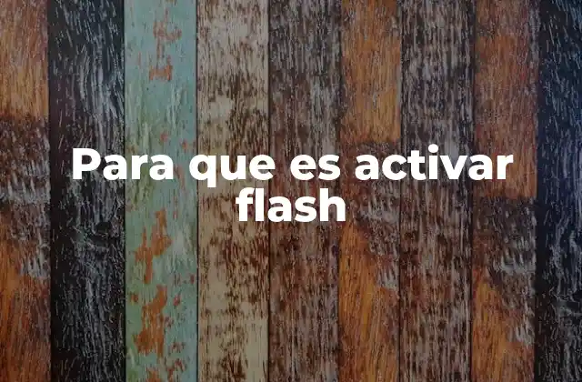 Para que es Activar Flash