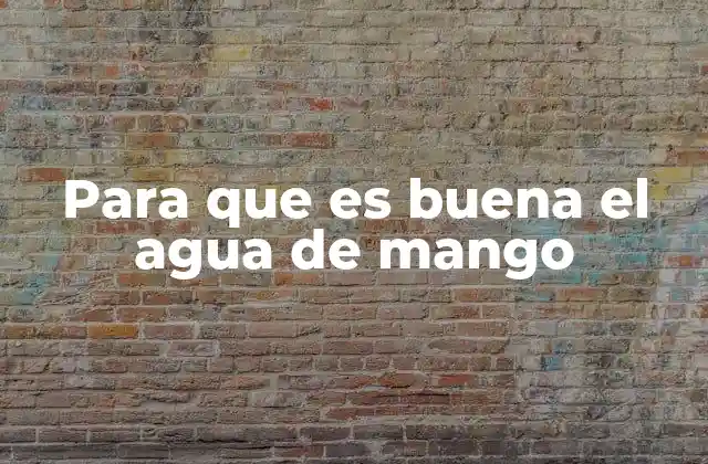 Para que es Buena el Agua de Mango