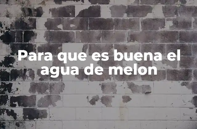 Para que es Buena el Agua de Melon