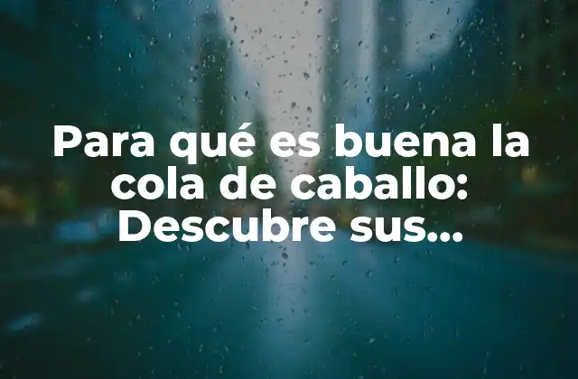 Para Qué es Buena la Cola de Caballo: Descubre Sus Beneficios