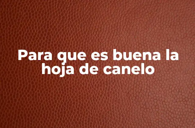 Para que es Buena la Hoja de Canelo