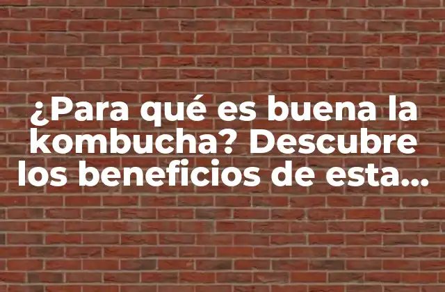 ¿para Qué es Buena la Kombucha? Descubre los Beneficios de Esta Bebida Fermentada