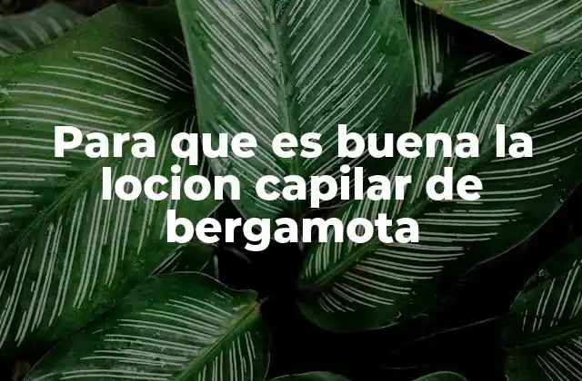 Para que es Buena la Locion Capilar de Bergamota