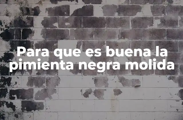 Para que es Buena la Pimienta Negra Molida