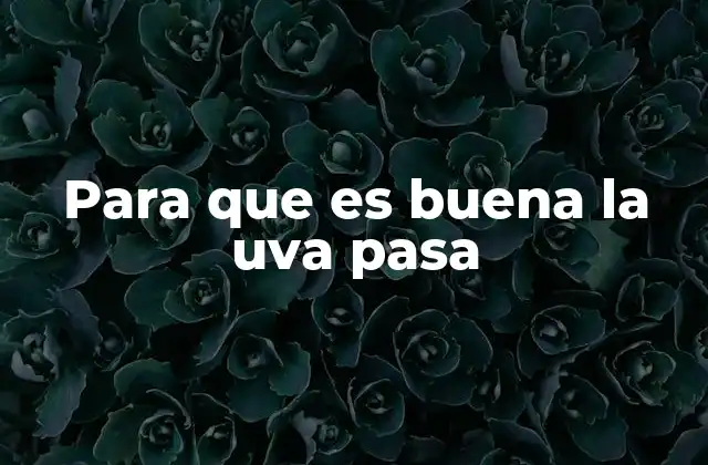 Para que es Buena la Uva Pasa