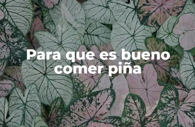 Para que es Bueno Comer Piña