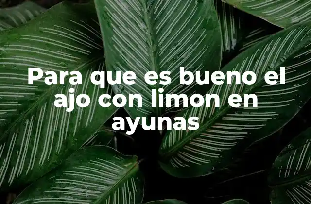 Para que es Bueno el Ajo con Limon en Ayunas