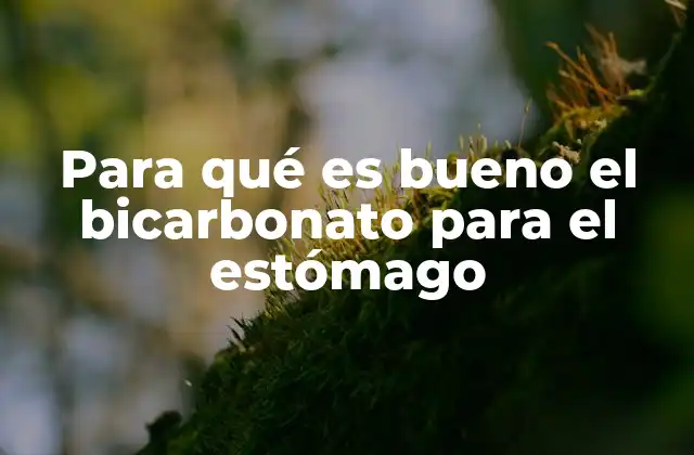 Para Qué es Bueno el Bicarbonato para el Estómago