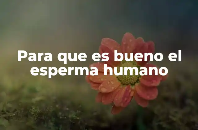 Para que es Bueno el Esperma Humano