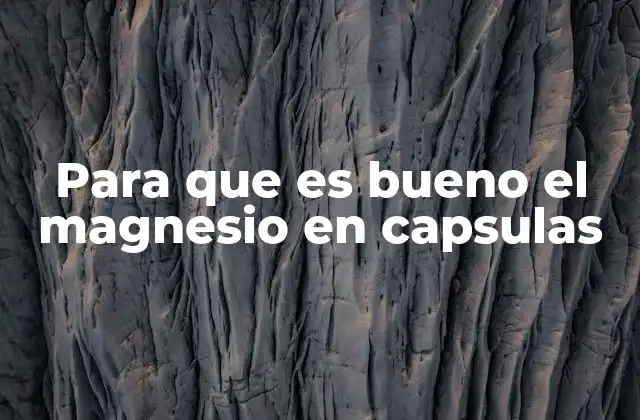 Para que es Bueno el Magnesio en Capsulas 2 El papel del magnesio en la salud general