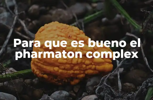 Para que es Bueno el Pharmaton Complex