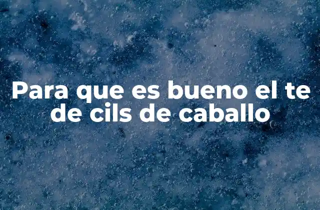 Beneficios del té de cils de caballo para la salud