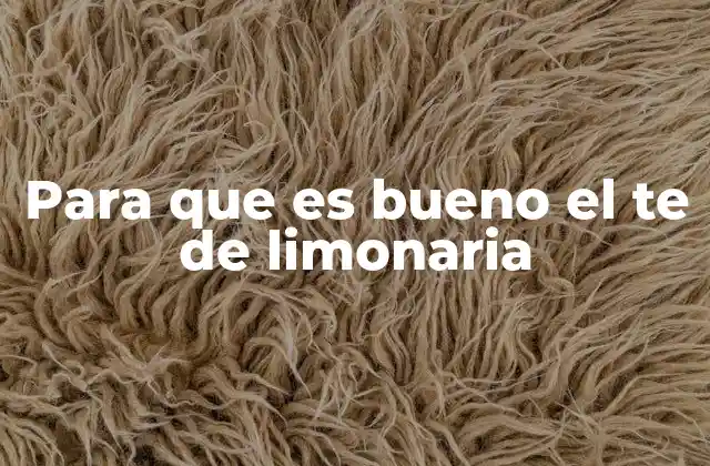 Para que es Bueno el Te de Limonaria