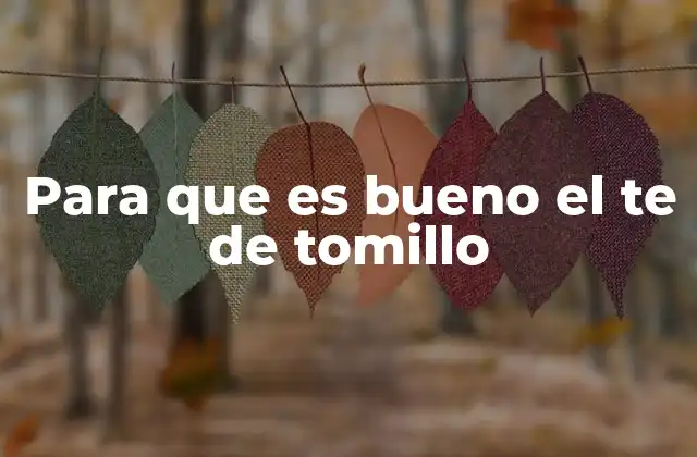 Para que es Bueno el Te de Tomillo