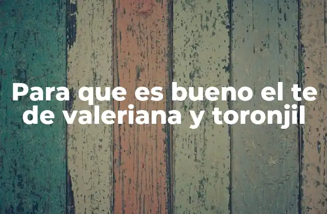 Para que es Bueno el Te de Valeriana y Toronjil