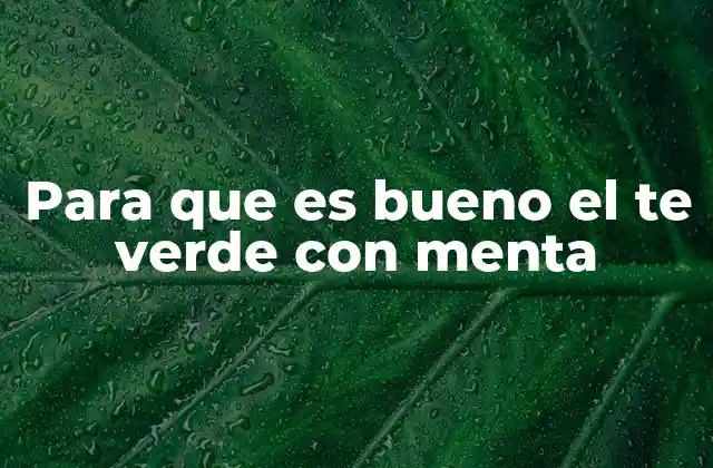 Para que es Bueno el Te Verde con Menta 2 Beneficios del té verde con menta para la salud
