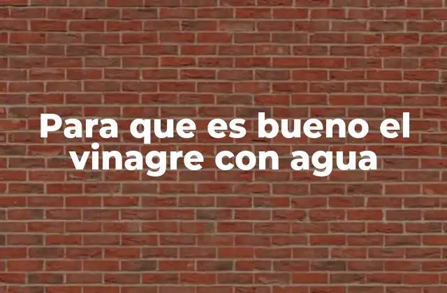 Para que es Bueno el Vinagre con Agua