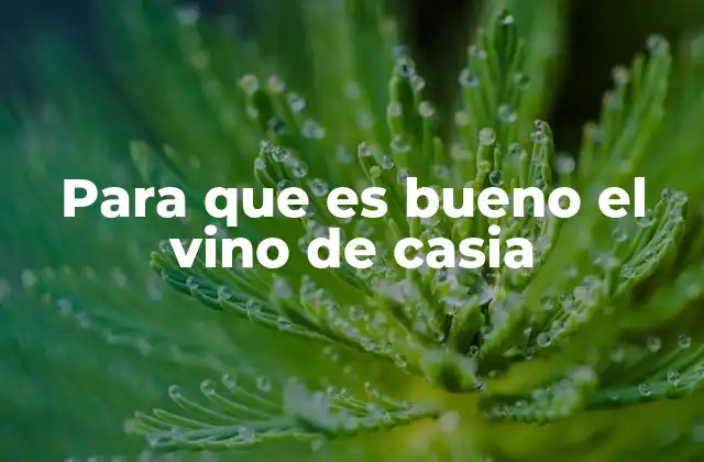 Beneficios del vino de casia para la salud
