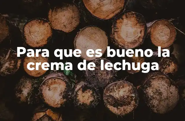 Para que es Bueno la Crema de Lechuga