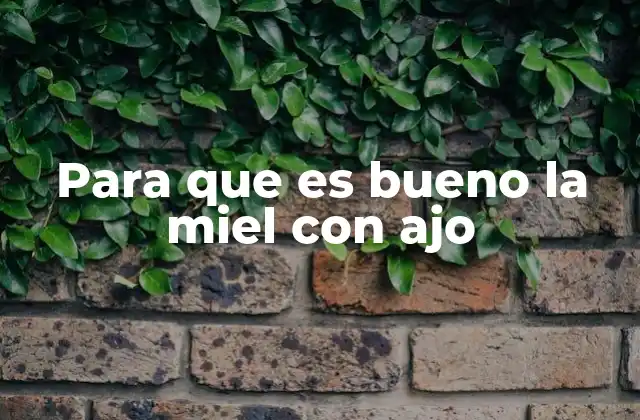 Para que es Bueno la Miel con Ajo