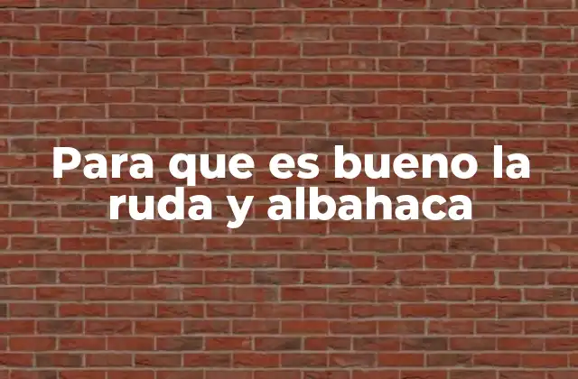 Para que es Bueno la Ruda y Albahaca