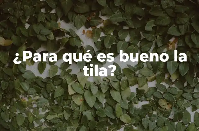 ¿para Qué es Bueno la Tila?