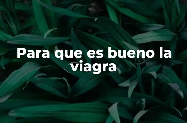 Para que es Bueno la Viagra