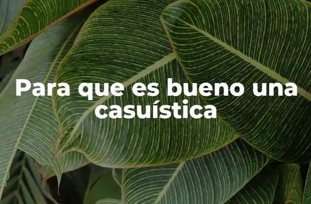 Para que es Bueno una Casuística