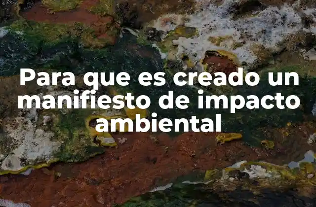 Para que es Creado un Manifiesto de Impacto Ambiental