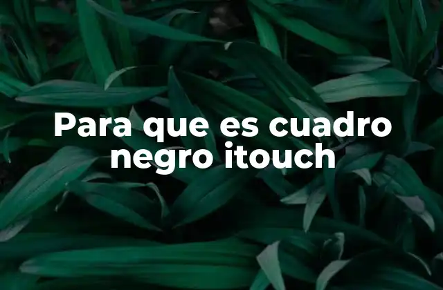 Para que es Cuadro Negro Itouch