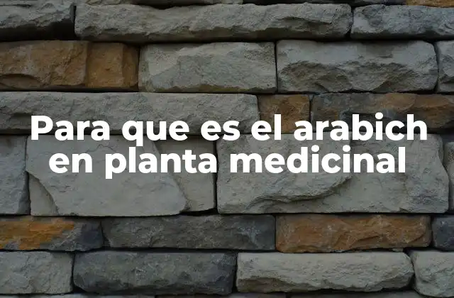 Para que es el Arabich en Planta Medicinal
