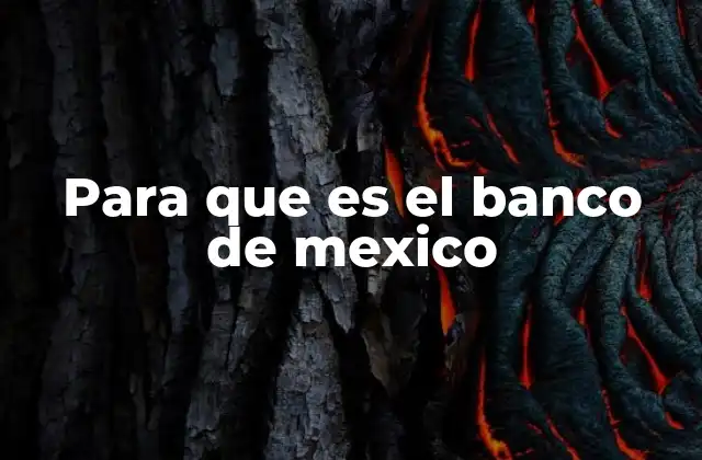 Para que es el Banco de Mexico