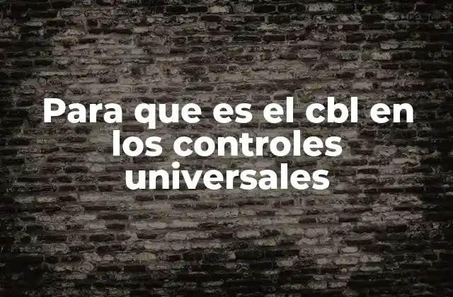 Para que es el Cbl en los Controles Universales 2 El rol del CBL en la educación inclusiva