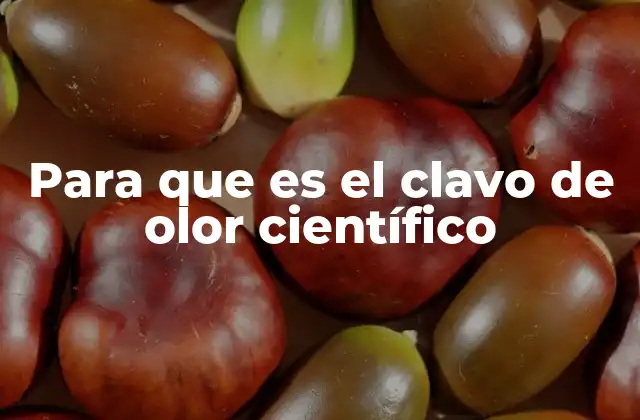 Para que es el Clavo de Olor Científico