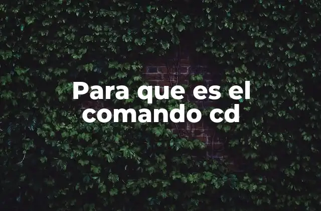 Para que es el Comando Cd