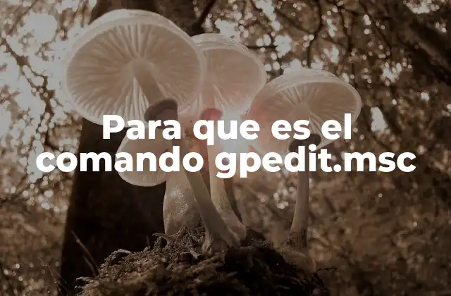 Para que es el Comando Gpedit.msc