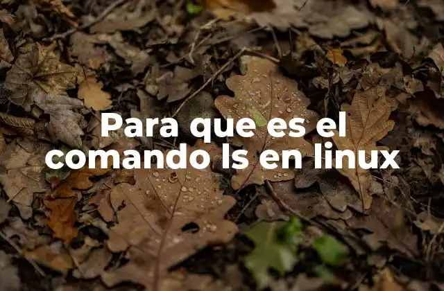 Para que es el Comando Ls en Linux
