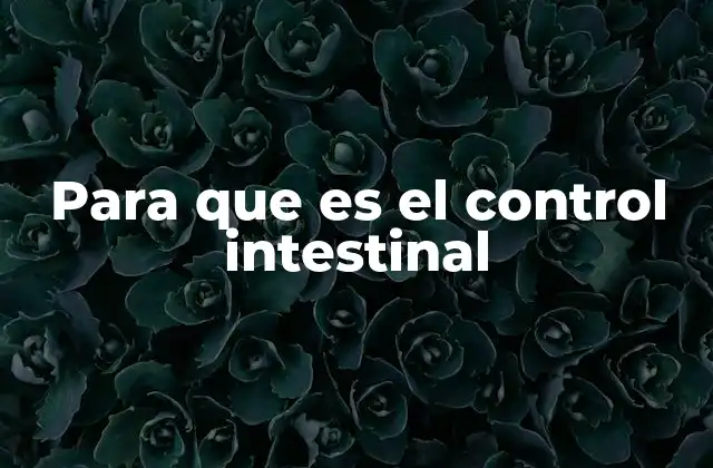 Para que es el Control Intestinal