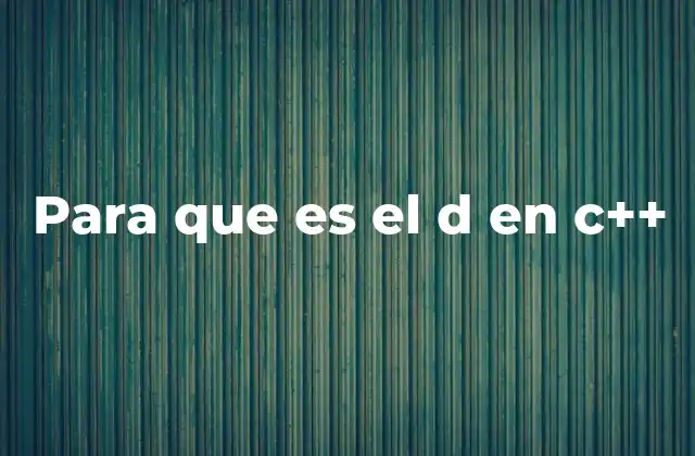 Para que es el D en C++