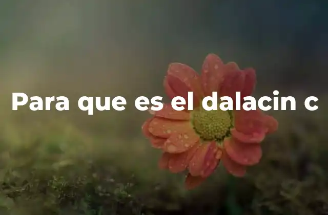 Para que es el Dalacin C