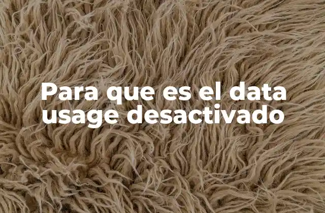 Para que es el Data Usage Desactivado 2 Cómo afecta el data usage desactivado en el rendimiento del dispositivo