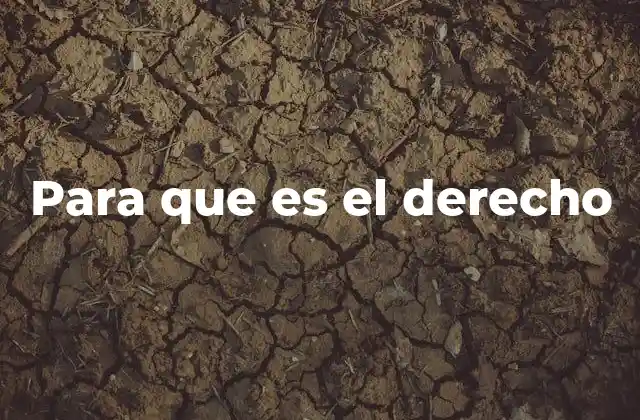 Para que es el Derecho
