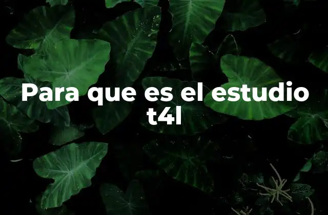 Para que es el Estudio T4l