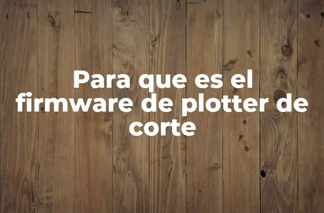 Para que es el Firmware de Plotter de Corte
